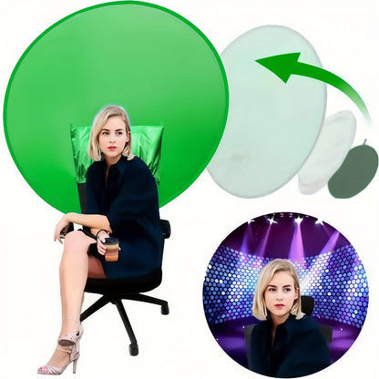 Folding Green Screen Background Frame Studio Kit | Portable Collapsible Backdrop for Live Streaming, Photography, Gaming, Video Calls, Home Office & Meetings