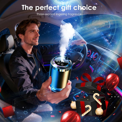 Starry Sky Car Aroma Diffuser with Ambient Light & Humidifier – USB Smart Air Freshener, 50ml Essential Oil Included, Ocean & Cologne Scents, Auto Interior Decor Gift for Car Lovers