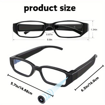 1080P HD Camera Glasses with Motion Detection – Video Recorder Camcorder Eyeglasses for Sports, Driving, Fishing & Outdoor Activities | Eye Protection Frame, USB Charging, Lightweight Durable Design