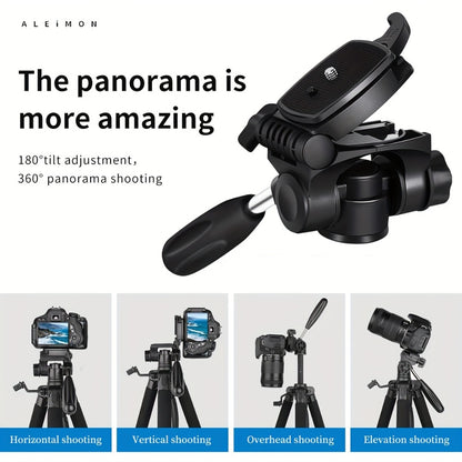 Camera Tripod 74 Inch Aluminum Alloy Heavy Duty with Dual Quick Release Plate, Phone Clip & Carrying Bag – Professional Stand for DSLR, Mirrorless, Webcam, Projector & Spotting Scope