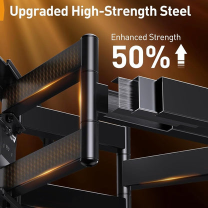 Full Motion TV Wall Mount 40-86 Inch – Holds 132 lbs, Pre-Assembled, Tool-Free Tilt Swivel Extend, VESA 600x400mm, Fits 12/16/18/24" Wood Studs