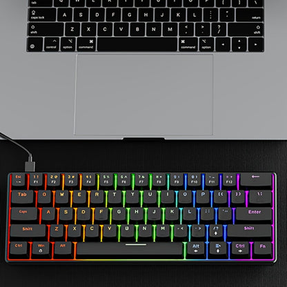 Hot-Swap 61-Key 60% RGB Mechanical Gaming Keyboard, Hot Swappable Red Blue Switch Compact Wired Keyboard with RGB Backlight, Portable Mini Keyboard for Windows PC Laptop Mac Gamers Typists