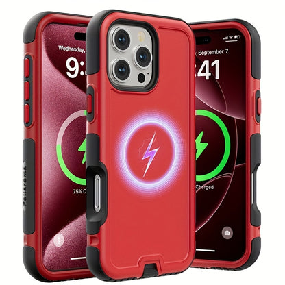 3-Layer Warrior Armor iPhone Case Full Body Shockproof Drop Protection Soft Lining Built-In Dust Plug for iPhone 17 Pro Max 17 Pro 17 Plus 17 16 Pro Max 16 Pro 16 Plus 16 15 Pro Max 15 Pro 15 Plus 15 14 Pro Max 14 Pro 14 Plus 14