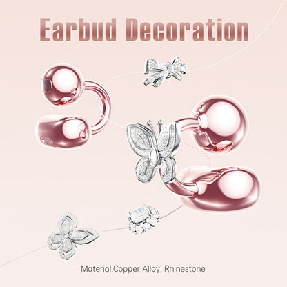 Clip On Wireless Earbuds Open Ear Bluetooth Headphones with Detachable Gemstone Earrings ANC Noise Reduction HD Stereo Hands-Free for Sports Exercise Work Study Outdoors