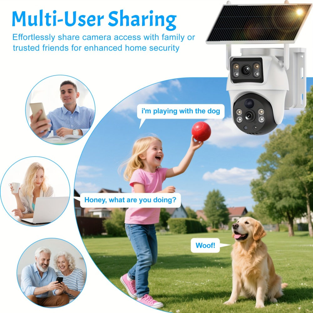 8MP 4G LTE Solar Security Camera Dual Lens PTZ 360° – No WiFi Needed, SIM Card Included, PIR Motion Detection, Full-Color Night Vision, Two-Way Audio, App Control, Outdoor Home & Farm Surveillance