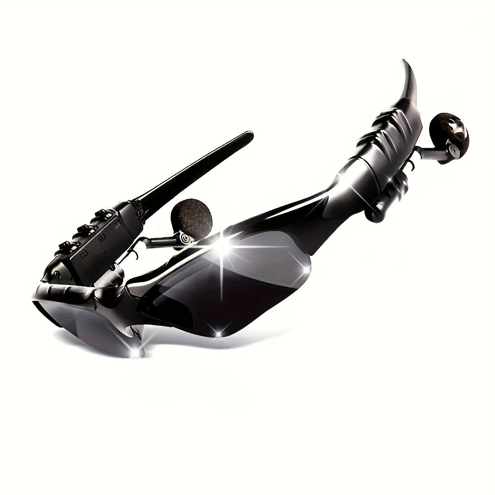 Audio Glasses 2-in-1 Wireless Headphone Sunglasses with Microphone, Fashion Smart Eyewear Bluetooth Earphones for Music Calls Outdoor Sports Travel Daily Use iPhone Android