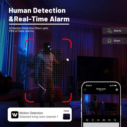 4MP Indoor Security Camera 360° Rotatable with Human Tracking, Motion Detection, Dual-Channel WiFi 2.4G & 5G, Color Night Vision, Two-Way Audio & App Control – Home Surveillance Camera