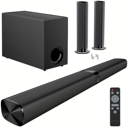 Mighty Rock TV Soundbar 32 Inch Separable Wireless Sound Bar with ARC Optical AUX, 3D Stereo 4-Driver Speaker, 3 Placement Modes, Infrared Remote Control for Smart TV Home Theater