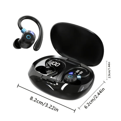 Hi-Fi Stereo Wireless Earbuds LED Digital Display Touch Control Noise Canceling Fast Charging Gaming Sport Headset Lightweight In-Ear Earphones for Commute Gamers iOS Android Black Blue White