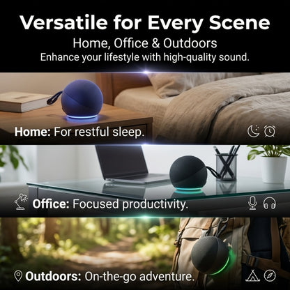Spherical Bluetooth Speaker with RGB LED Light – Wireless Subwoofer, TWS Stereo Pairing, Portable Base, 360° Surround Sound, Globe Shape Wireless Speaker for Home, Desktop & Holiday Gifts