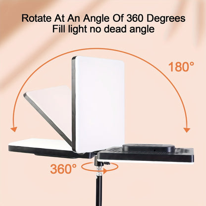 ZOMEI 10in LED Square Light Kit with 43.3in Tripod Stand & Phone Holder - Dimmable 3000K-6000K Studio Photography Lighting for Video Recording, YouTube, TikTok & Game Streaming