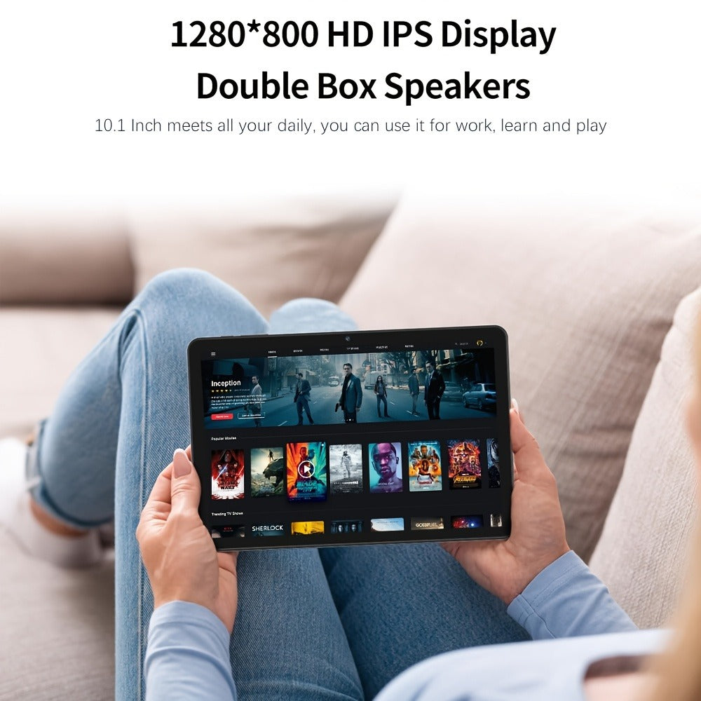 2-in-1 Tablet with Keyboard Mouse Stylus - Crelander 10 Inch Android Tablet 6GB RAM 128GB Storage 5000mAh Battery WiFi Dual Camera with Case Included