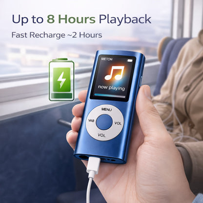Portable MP3 Music Player with 1.8" LCD Display, Compact Digital Audio Player with FM Radio, Voice Recorder, Expandable Storage, Earphones Included, for Kids Adults Travel Gym Outdoor