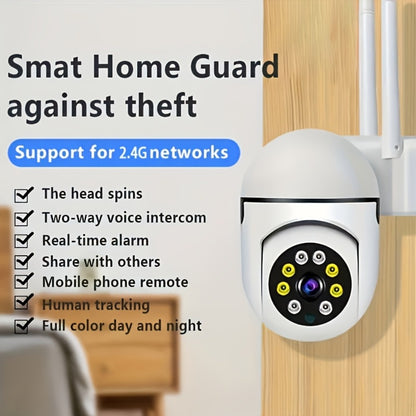 1080P WiFi Security Camera 4 Pack 5GHz - 360° Pan Tilt Zoom, Color Night Vision, Two-Way Audio, AI Motion Detection, Spotlight Alarm, IP54, Cloud & SD Card for Home Indoor Surveillance