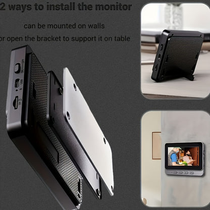 Wireless Video Doorbell Camera No WiFi No App Required 4.3-inch IPS Monitor 960P Night Vision Two-Way Audio Long Battery Life SD Card Storage No Subscription Wall-Mounted Home Security