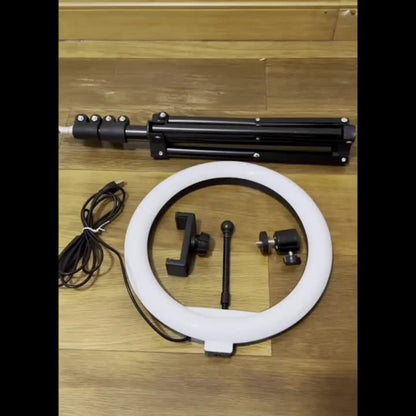 Selfie Ring Light Desk 12 Inch with Phone Holder 360 Rotating Pan Head Desk Tripod 17 RGB Lighting Modes for iPhone Android TikTok YouTube Makeup Video Calls