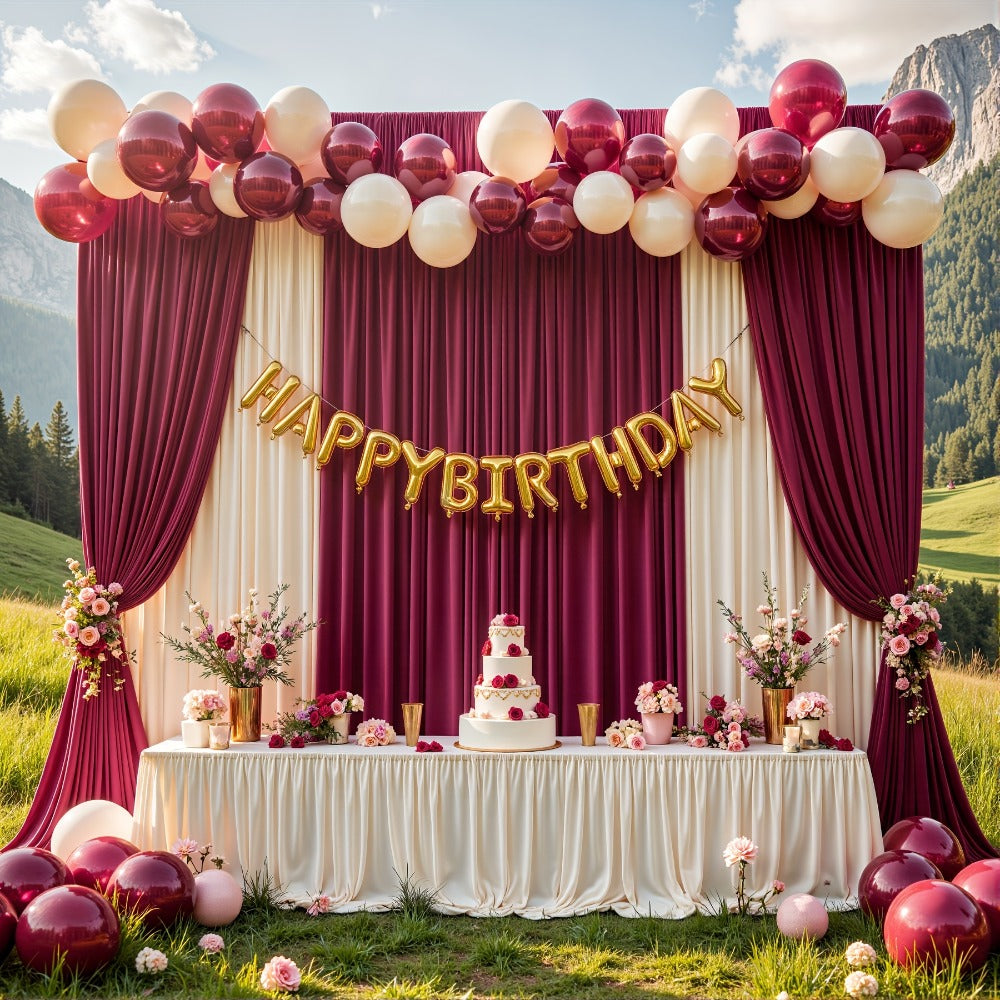 Photography Backdrop 4-Pack 5x10ft Polyester Spandex Background Cloth | Wrinkle-Resistant, Soft & Smooth with Pole Pockets | Wedding, Birthday, Banquet, Party & Event Decoration Curtains