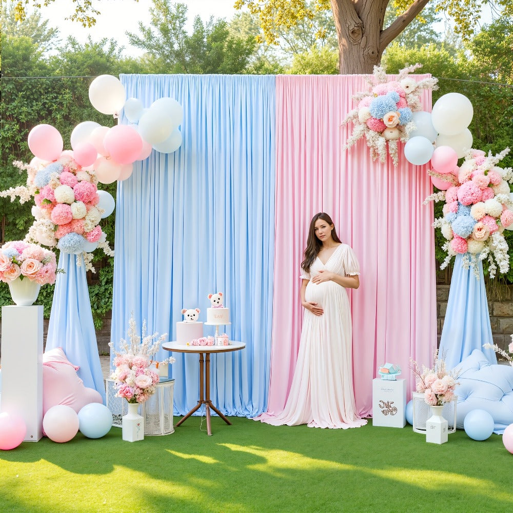 4-Pack 5x10ft Elegant Spandex Photography Backdrop | Wear-Resistant, Wrinkle-Free, Soft & Opaque Party Decoration Banners for Weddings, Birthdays, Stages, Exhibitions & Events