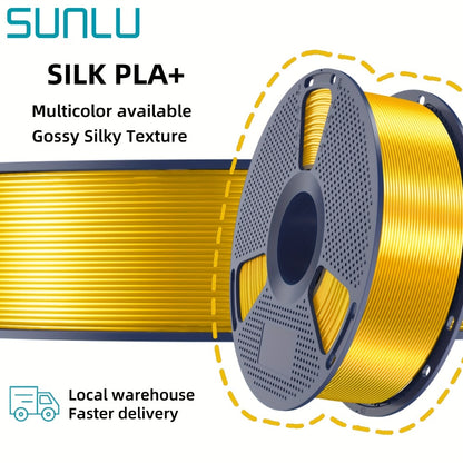 SUNLU PLA+ Filament 1.75mm 1kg Spool Strong Tough Upgraded PLA Smooth Glossy Finish ±0.02mm Accuracy Wide FDM Printer Compatibility Silk Colors