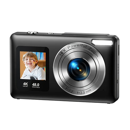 4K Dual Screen Digital Camera 18X Zoom Vlogging Camera with Anti-Shake 64GB Card & 2 Batteries – Selfie Point and Shoot Camera Gift for Friends Family