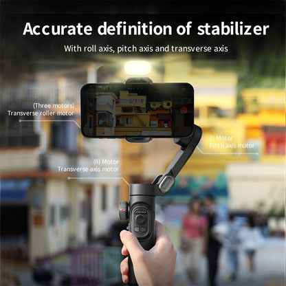 AOCHUAN Smart XE 3-Axis Phone Gimbal Stabilizer with AI Face Tracking & RGB Fill Light – Foldable Handheld Stabilizer, 360° Rotation, 2550mAh Battery, Anti-Shake for Vlogging, Live Streaming & Filming