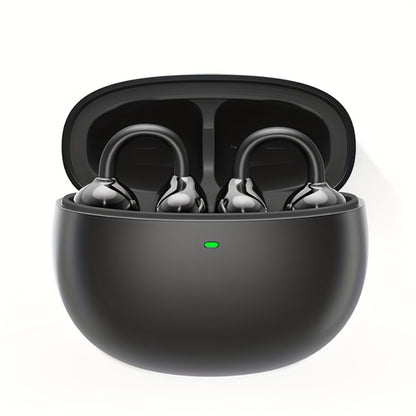 Clip On Wireless Earbuds Open Ear Bluetooth Headphones with Detachable Gemstone Earrings ANC Noise Reduction HD Stereo Hands-Free for Sports Exercise Work Study Outdoors