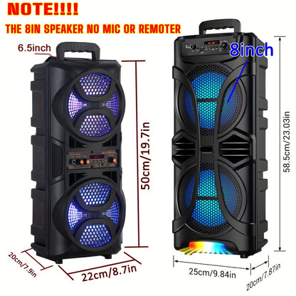 PA Speaker Karaoke Machine 3000W with Dual 6.5" Woofers – Bluetooth Wireless, FM Radio, Party Lights, Wired Microphone Included, Portable Boombox for Parties, Events & Outdoor Use