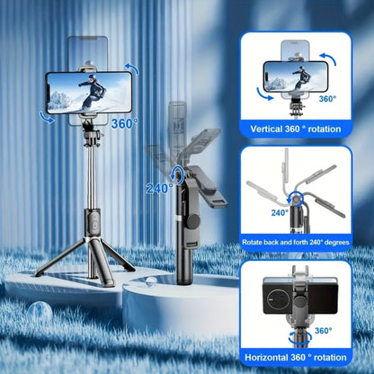 Portable Selfie Stick Tripod 40 Inch Floor Stand with Wireless Remote & Anti-Shake Base – Extendable Compact Phone Tripod for Travel Vlogging, TikTok Live, Outdoor Filming, iPhone & Android