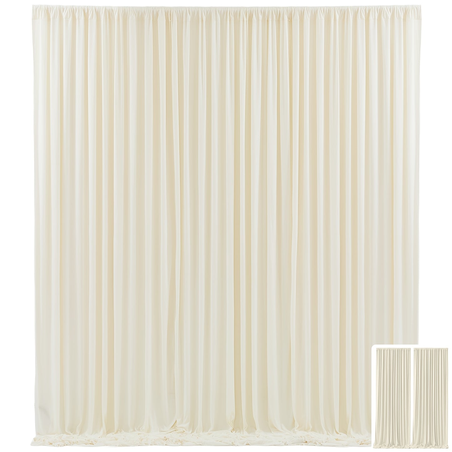 Party Backdrop Curtains 2pcs 7.2x10FT Non-Transparent Wrinkle-Free with Poles for Wedding Birthday Bridal Shower Christening Graduation Prom Holiday Photo Booth Decoration