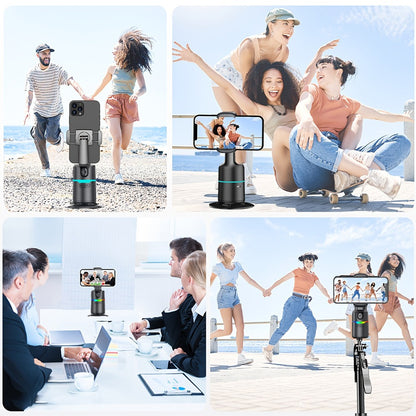 Auto Tracking Tripod with Detachable Remote & Rechargeable Battery – No App Needed, 360° Smart Phone Holder for TikTok, YouTube, Live Streaming, Fitness & Solo Content Creation