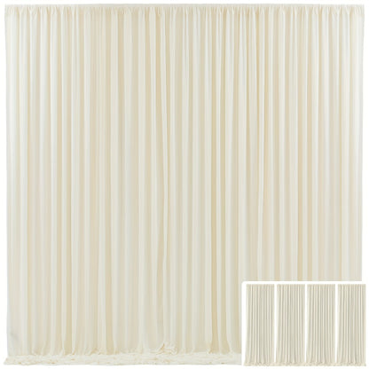 Elegant Fabric Backdrop Curtains 4pcs with Poles 59x85in Non-Transparent Wrinkle-Free Party Photo Backdrop for Wedding Birthday Bridal Shower Graduation Prom Christening Holiday Decor