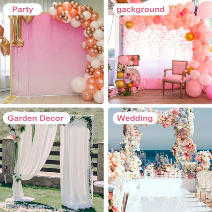 Balloon Arch Stand 8FT Round & Square Background Frame Reusable Event Decoration for Wedding Birthday Valentine's Day Party Christmas Garden Backdrop Photo Booth Decor