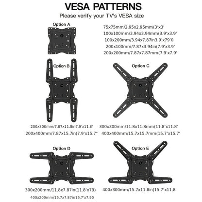 360° Full Rotation TV Wall Mount – Swivel Bracket for Flat Panel TVs, Space-Saving Wall-Mounted Installation, Home Theater & Modern Decor Compatible