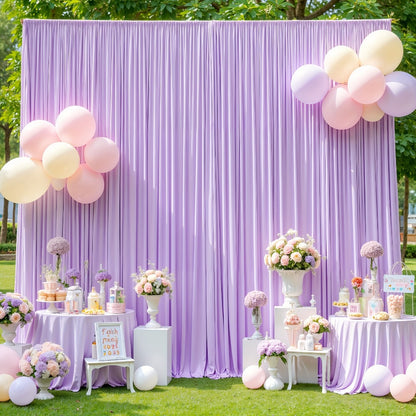 Photography Backdrop 4-Pack 5x10ft Polyester Spandex Background Cloth | Wrinkle-Resistant, Soft & Smooth with Pole Pockets | Wedding, Birthday, Banquet, Party & Event Decoration Curtains