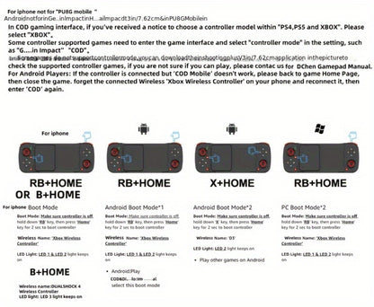 Bluetooth Wireless Gamepad Controller for iPhone Android PC Tablet Steam Deck – Rechargeable, Ergonomic Design, Multiple Colors, Compatible with PUBG COD Mobile Genshin Impact