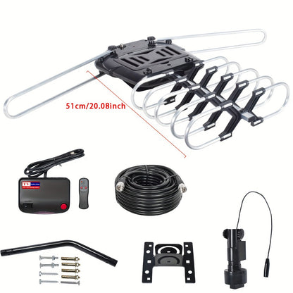 Dual TV Splitter Outdoor Antenna 150 Mile Range – 2026 Smart Digital HDTV, 2 TVs Simultaneously, RG6 Coaxial Cable & Mounting Bracket Included, Attic Rooftop