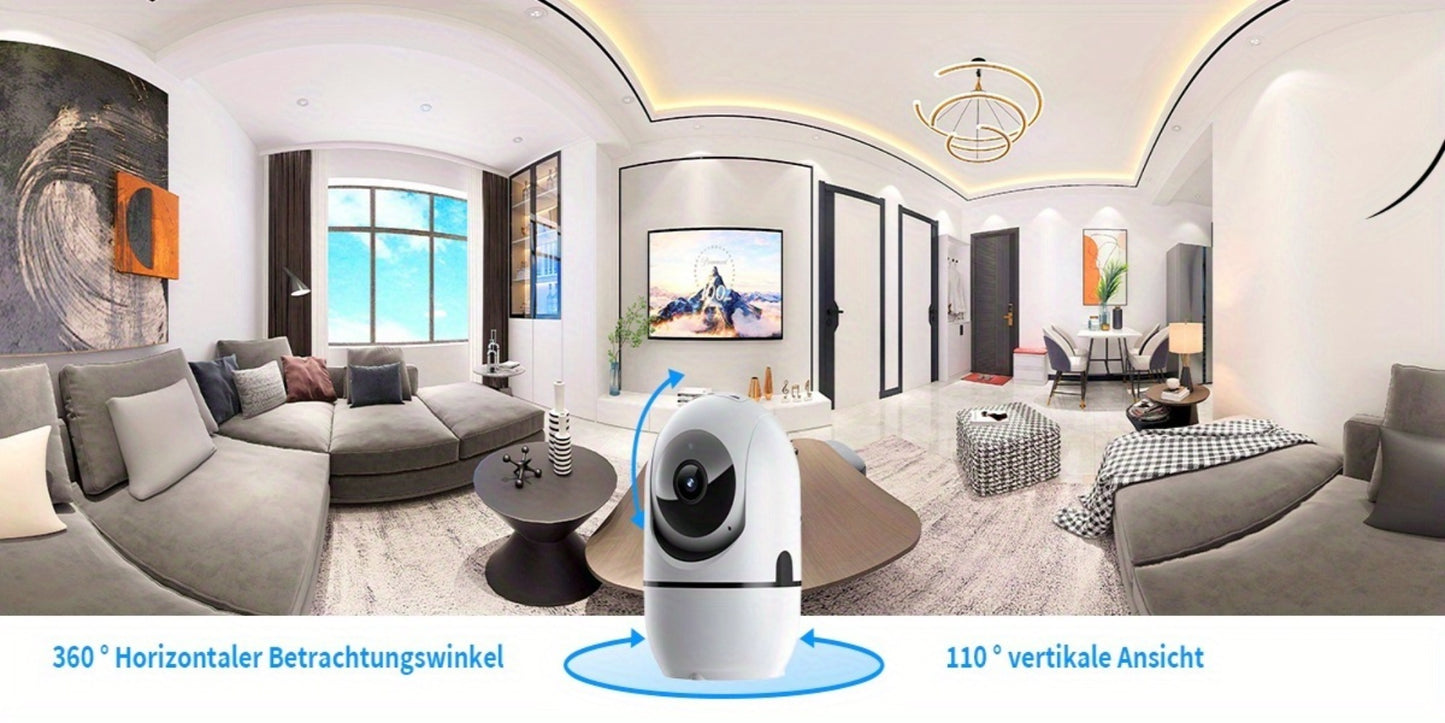 4MP Indoor Security Camera 360° Rotatable with Human Tracking, Motion Detection, Dual-Channel WiFi 2.4G & 5G, Color Night Vision, Two-Way Audio & App Control – Home Surveillance Camera