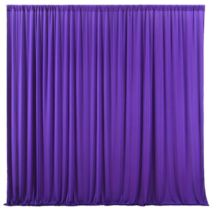 10x10Ft Polyester Photography Backdrop 2-Pack – Photo Booth Background Curtain for Party, Birthday, Wedding, Holiday, Stage & Exhibition Decoration, Wrinkle-Free, Machine Washable, Easy Pole Install