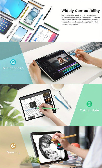 Stylus Pen for Touchscreen 10 Pack – High Precision Capacitive Stylus for Android Smartphones & Tablets, Compatible with iPad Samsung Galaxy Tab iPhone, Perfect Student & Back-to-School Gift Idea