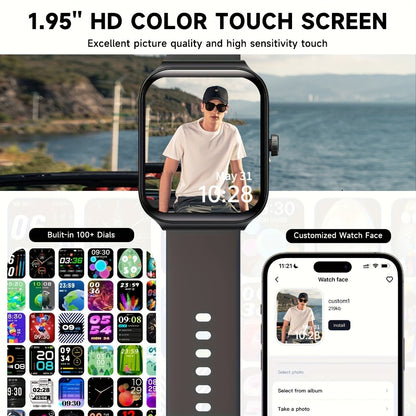 Fitness Tracker Smartwatch with Alexa Built-in FAWEIO 1.95" Large Display, Wireless Calling, 100+ Sport Modes, Pedometer Heart Rate Sleep Blood Oxygen, Compatible with iPhone & Android – Smart Watch for Men Women 11 Colors