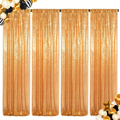 Sequin Backdrop Curtains 2FTx8FT Glitter Photography Background Panels for Party Wedding Birthday Stage Decoration Gold Yellow Shimmer Curtain Set 4 6 10 Panels Available