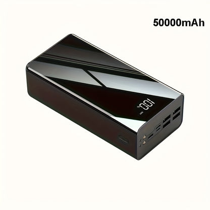 4-Port 100000mAh High Capacity Power Bank 30000mAh 50000mAh 80000mAh, Type-C Fast Charging LED Display Outdoor Emergency Backup Battery Pack for iPhone Android Samsung Tablets – Black Red Available