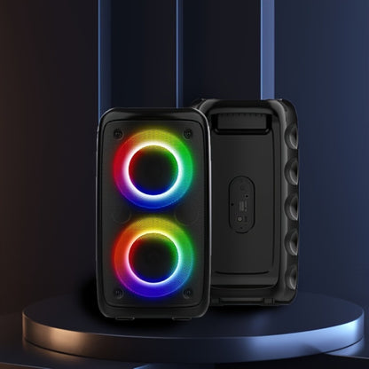Wireless Bluetooth Speaker with Color LED Lights, MOKiN KTS-1265 Portable Party Speaker, Bass Boost, FM Radio, TF Card, USB, Type-C, Lightweight for Outdoor Travel Home Parties
