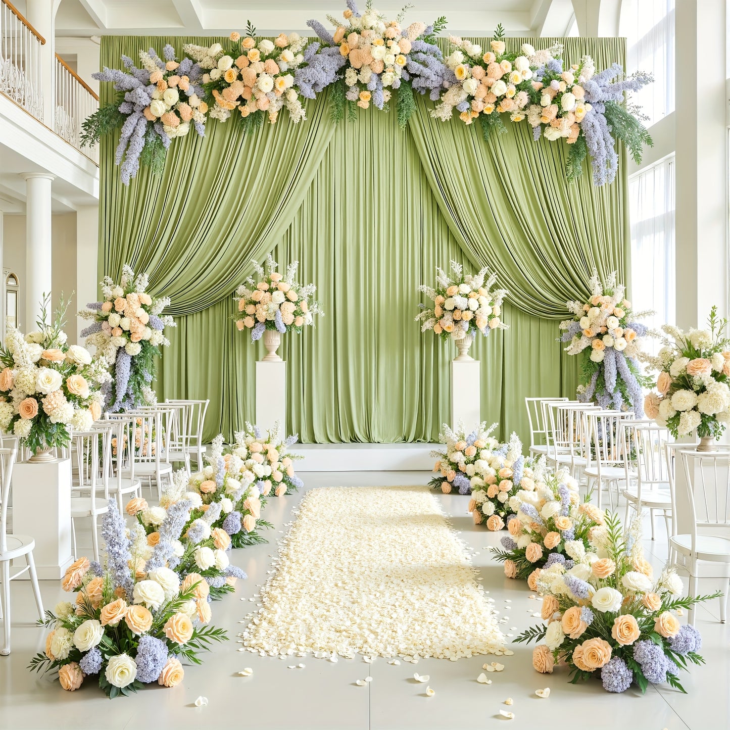 4-Pack 5x10ft Elegant Spandex Photography Backdrop | Wear-Resistant, Wrinkle-Free, Soft & Opaque Party Decoration Banners for Weddings, Birthdays, Stages, Exhibitions & Events