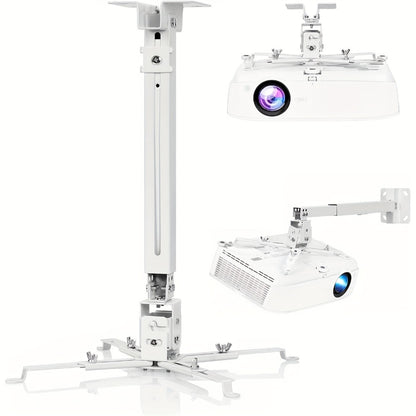Ceiling Mounted Projector Bracket Adjustable Angle Height & Extendable Arm, 40LB Load Capacity, Universal LCD DLP Projector Mount Hanger for Home Theater Office Classroom