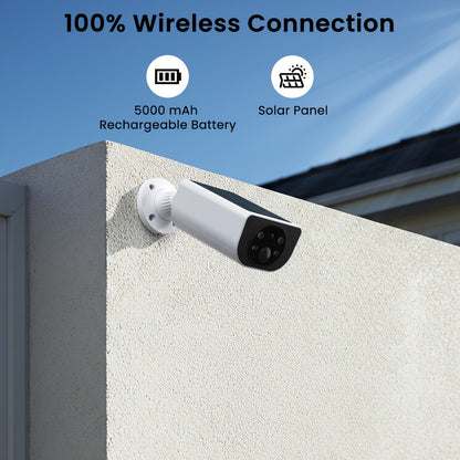 Wansview 2K Solar Outdoor Security Camera, Alexa & Google Home Compatible, Dual Night Vision Color & IR, PIR AI Human Body Detection, IP65 Weatherproof, SD & Cloud Storage – Wire-Free Smart CCTV