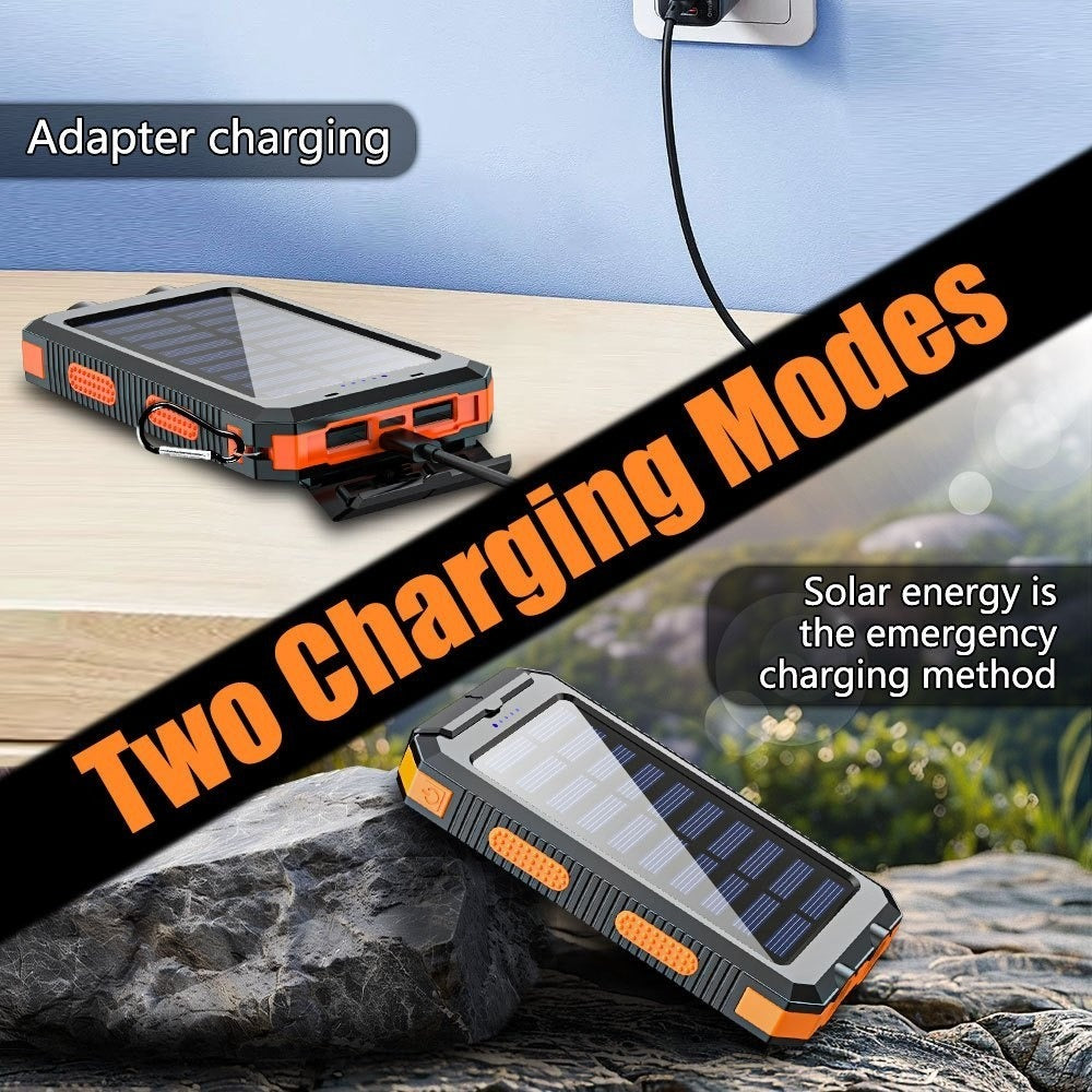 Solar Power Bank 45800mAh QC3.0 Fast Charging – Dual USB Portable Charger with LED Flashlight for Camping Hiking Travel Emergency, High Capacity Battery Pack for All Cell Phones & Devices