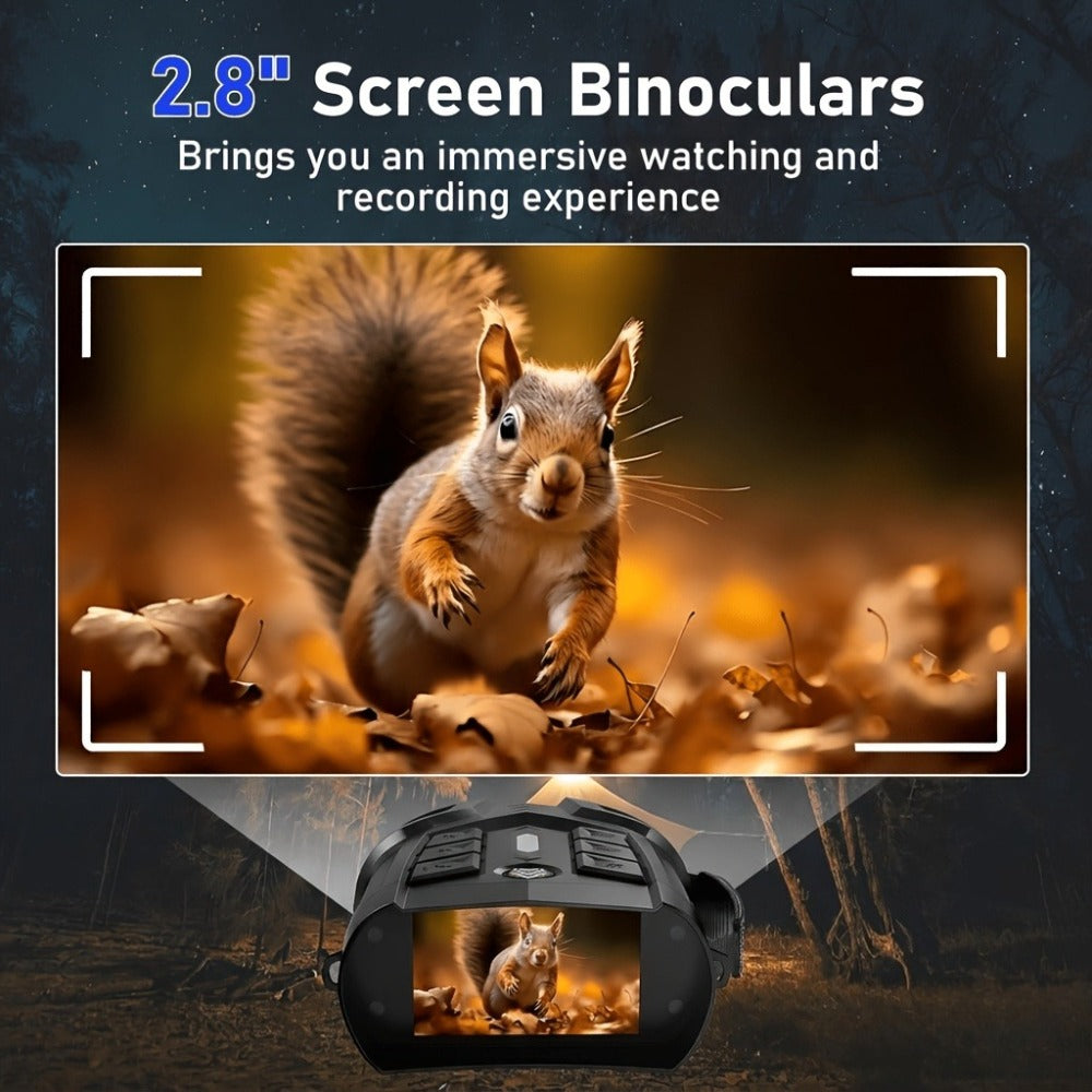 1080P IR Night Vision Binoculars 5W Infrared Goggles 3-Inch IPS Screen 10X Zoom 800m Range for Hunting Camping Ranch Security Surveillance Wildlife Observation Gift for Men
