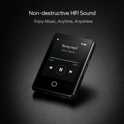 HiFi Touchscreen MP3 Player 2.4" IPS HD Display, Music & Video Playback, E-Book Reader, Voice Recorder, 128GB Expandable Storage, Portable Digital Audio Player for Running Travel Learning