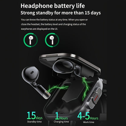 2-in-1 Smartwatch Earbuds Combo Steel & Mesh Strap for Men – Music Control Multiple Sports Modes Activity Tracking Black Silver Rose Gold Black Gold Smart Watch Earphone Gift